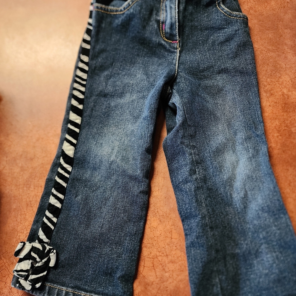 Gymboree Kids Blue Jeans with Zebra Print Detail